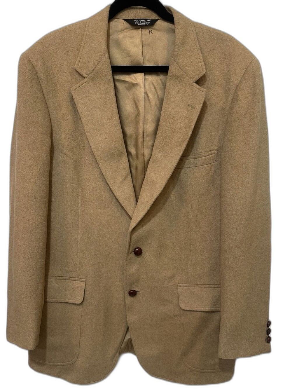Vintage 80s John Alexander Camel Hair Blazer 40 42 Tan Made USA Sport Coat